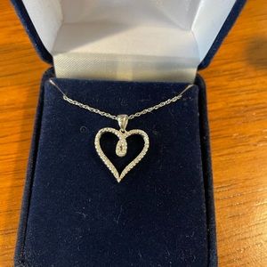 Silver & Diamond Heart Necklace